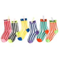 Children's Socks Children's Socks Summer Letters Vertical Stripe Card Stockings Baby Socks Wholesale Nihaojewelry main image 4