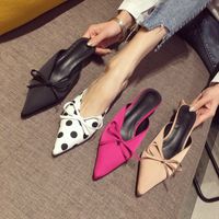 Spring Pointed Polka Dot Lazy Shoes Ladies With Thin Heel Bow Sandals Wholesale Nihaojewelry main image 1