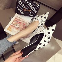 Spring Pointed Polka Dot Lazy Shoes Ladies With Thin Heel Bow Sandals Wholesale Nihaojewelry main image 6