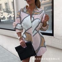 New Women's Fashion Print Waist Shirt Lantern Sleeve Shirt Wholesale Nihaojewelry sku image 10