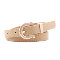 Fashion Woman Faux Leather Metal Buckle Thin Belt Strap For Jeans Dress Candy Color Nhpo134194 sku image 1