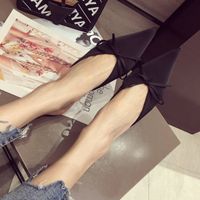 Spring Pointed Polka Dot Lazy Shoes Ladies With Thin Heel Bow Sandals Wholesale Nihaojewelry sku image 1