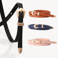 Summer New Product Ladies Multi-color Fine Belt Carved Buckle Three-piece Fashion Decorative Belt Wholesale Nihaojewelry main image 1