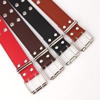 Hip-Hop Square Pu Leather Iron Women'S Leather Belts main image 5