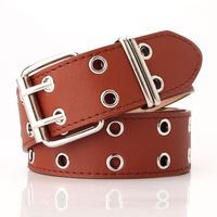 Hip-Hop Square Pu Leather Iron Women'S Leather Belts sku image 4