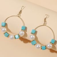 Fashion New  Handmade Geometric Pearl Stone Personality Beaded Earrings Nihaojewelry Wholesale main image 1