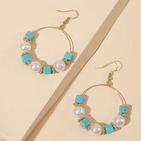 Fashion New  Handmade Geometric Pearl Stone Personality Beaded Earrings Nihaojewelry Wholesale main image 3