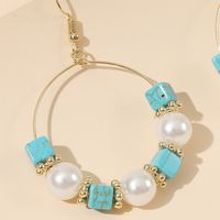 Fashion New  Handmade Geometric Pearl Stone Personality Beaded Earrings Nihaojewelry Wholesale main image 4