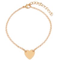 Simple Style Heart Alloy Plating No Inlaid Women's Bracelets main image 1