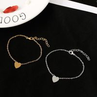 Simple Style Heart Alloy Plating No Inlaid Women's Bracelets main image 6