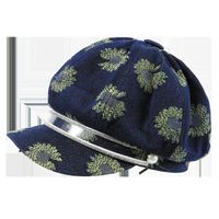 Chapeau Bleu Denim Béret Britannique Rétro Été Broderie En Gros Nihaojewerly main image 3