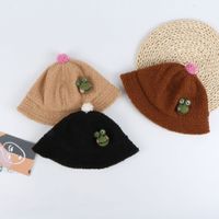 Frog Plush Fisherman Hat New Solid Color Warm Basin Hat Baby Hat Korean Baby Basin Hat Wholesale main image 5