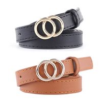 New Ladies Thin Belt Fashion Casual Decoration Jeans Belt Double Round Buckle Wholesale Nihaojewelry main image 1