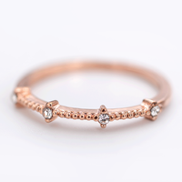 Korea Simple Style 4 Small Broken Diamonds Exquisite Ring Jewelry Wholesale Nihaojewelry sku image 1