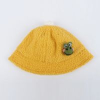 Frog Plush Fisherman Hat New Solid Color Warm Basin Hat Baby Hat Korean Baby Basin Hat Wholesale sku image 2
