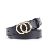 New Ladies Thin Belt Fashion Casual Decoration Jeans Belt Double Round Buckle Wholesale Nihaojewelry sku image 1