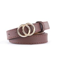 New Ladies Thin Belt Fashion Casual Decoration Jeans Belt Double Round Buckle Wholesale Nihaojewelry sku image 2