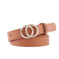 New Ladies Thin Belt Fashion Casual Decoration Jeans Belt Double Round Buckle Wholesale Nihaojewelry sku image 3