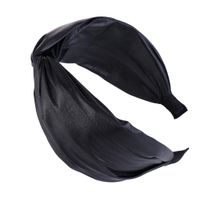 Korea's New Fabric Leather Patent Leather  Knotted Twisted Hook Hook Cross Wide Hair Band Headband Nihaojewelry Wholesale sku image 1