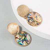 Hot Fashion Round Heart-shaped Earrings Color Resin Alloy Earrings Ear Jewelry Wholesale Nihaojewelry sku image 1