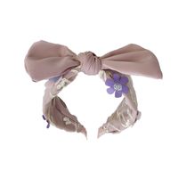 Summer Mesh Lace Flower Headband Korean Handmade Bow Knot Hair Hole Cloth Hair Bundle Wholesale Nihaojewelry main image 3