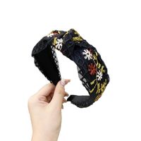 Korean Boutique Hair Accessories Embroidery Small Flower Headband Wide-edge Knotted Headband Wholesale Nihaojewelry main image 6