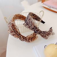 New Leopard-print Headband With Diamond Knotted Fabric South Korea Hair Bundle Wholesale Nihaojewelry main image 2