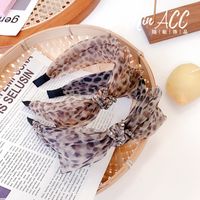 New Leopard-print Headband With Diamond Knotted Fabric South Korea Hair Bundle Wholesale Nihaojewelry main image 5