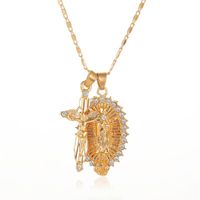 صلب الكاثوليكية المسيحي الصليب قلادة مريم العذراء مزدوجة قلادة قلادة الجملة Nihaojewelry main image 6