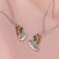 Hot Sale Good Friend Rainbow Necklace Best Friends Petal Mosaic Necklace Cartoon Jewelry Wholesale Nihaojewelry main image 3