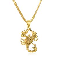 New Funds Decorated Hip-hop Style Retro Hollow Necklace Imitation Gold Scorpion Pendant Sweater Chain Wholesale Nihaojewelry main image 6