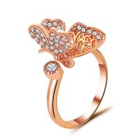 Fashion Exquisite Full Diamond Open Butterfly Ring Ladies Luxury Jewelry Wholesale Nihaojewelry main image 1