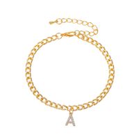 Fashion New Capital English Letter A Anklet Shiny Diamond Women's Feet Chain Wholesale Nihaojewelry main image 2