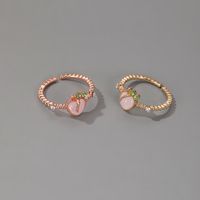 Sweet Pink Peach Ring Summer Loving Opal Finger Ring Wholesale Nihaojewelry main image 4