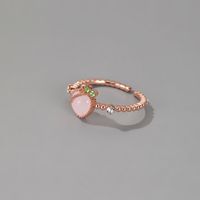 Sweet Pink Peach Ring Summer Loving Opal Finger Ring Wholesale Nihaojewelry main image 6