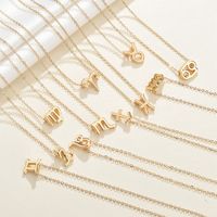 Twelve Constellation Pendants 316l Titanium Steel Gold-plated Ladies Necklace Wholesale Distribution Wholesale Nihaojewelry main image 1