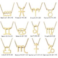 Twelve Constellation Pendants 316l Titanium Steel Gold-plated Ladies Necklace Wholesale Distribution Wholesale Nihaojewelry main image 4