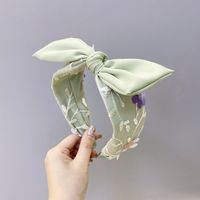 Sommer Mesh Spitze Blume Stirnband Weibliche Koreanische Handgemachte Schleife Geknotete Haar Höhle Süße Haarschmuck Stoff Haar Bündel sku image 2