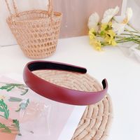 Korean Color Pu Leather Thin Hair Hoop Narrow Side Hair Hoop Hair Hole Wholesale Nihaojewelry sku image 5