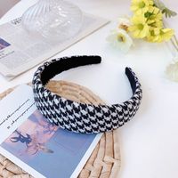 Korean Houndstooth Sponge Fashion Wide-brimmed Headband Wholesale Nihaojewelry sku image 1