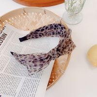 New Leopard-print Headband With Diamond Knotted Fabric South Korea Hair Bundle Wholesale Nihaojewelry sku image 2