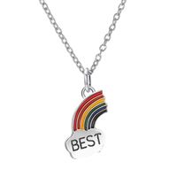 Hot Sale Good Friend Rainbow Necklace Best Friends Petal Mosaic Necklace Cartoon Jewelry Wholesale Nihaojewelry sku image 1