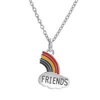 Hot Sale Good Friend Rainbow Necklace Best Friends Petal Mosaic Necklace Cartoon Jewelry Wholesale Nihaojewelry sku image 2