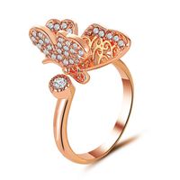 Fashion Exquisite Full Diamond Open Butterfly Ring Ladies Luxury Jewelry Wholesale Nihaojewelry sku image 2