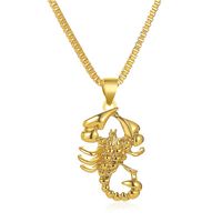 New Funds Decorated Hip-hop Style Retro Hollow Necklace Imitation Gold Scorpion Pendant Sweater Chain Wholesale Nihaojewelry sku image 1