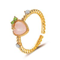Sweet Pink Peach Ring Summer Loving Opal Finger Ring Wholesale Nihaojewelry sku image 1