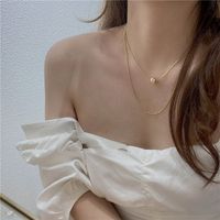 Simple Double Necklace Short Round Bead Necklace Clavicle Chain Neck Chain Choker Wholesale Nihaojewelry main image 1