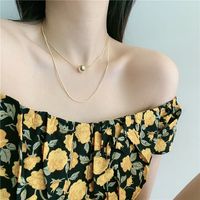 Simple Double Necklace Short Round Bead Necklace Clavicle Chain Neck Chain Choker Wholesale Nihaojewelry main image 6