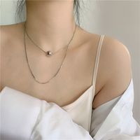 Simple Double Necklace Short Round Bead Necklace Clavicle Chain Neck Chain Choker Wholesale Nihaojewelry main image 4
