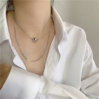 Simple Double Necklace Short Round Bead Necklace Clavicle Chain Neck Chain Choker Wholesale Nihaojewelry main image 3